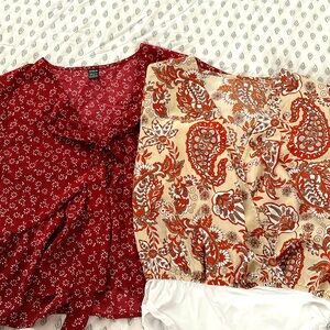 SHEIN BLOUSE SET - 2 FLORAL TOPS in Size Medium